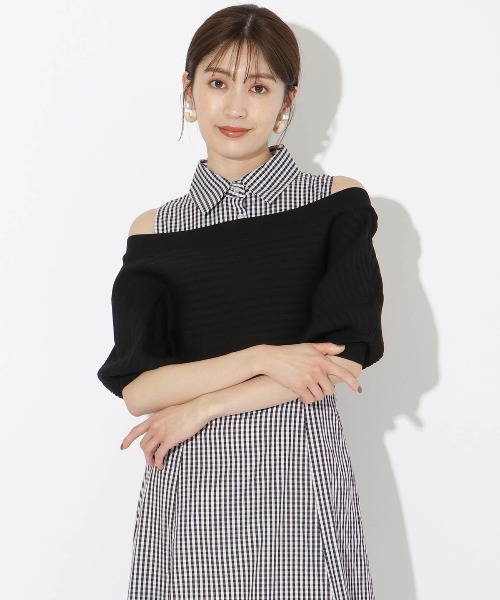 「AND COUTURE」 ノースリーブワンピース MEDIUM ブラック系その他 レディースの画像
