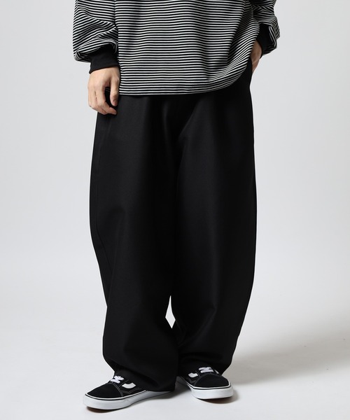 revertical ワイドパンツ スラックス スラブ織りカーブパンツ メンズ