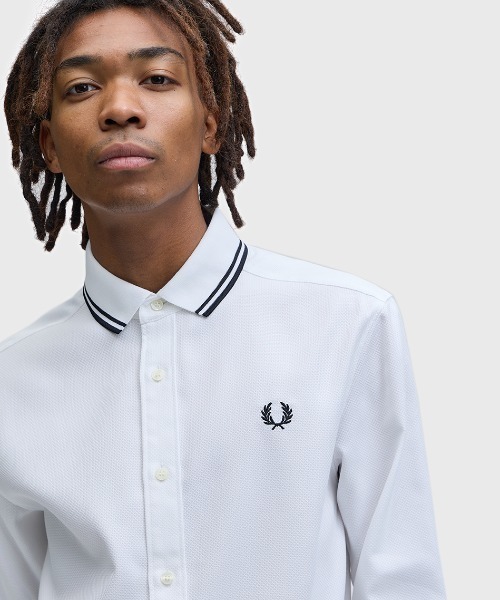 FRED PERRY（フレッドペリー） シャツ Polo Collar Woven Pique Shirt