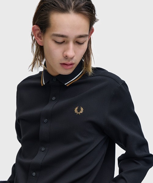 FRED PERRY（フレッドペリー） シャツ Polo Collar Woven Pique Shirt