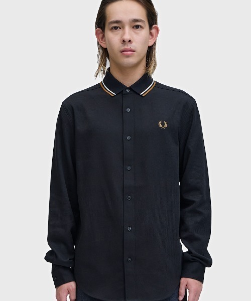 FRED PERRY（フレッドペリー） シャツ Polo Collar Woven Pique Shirt