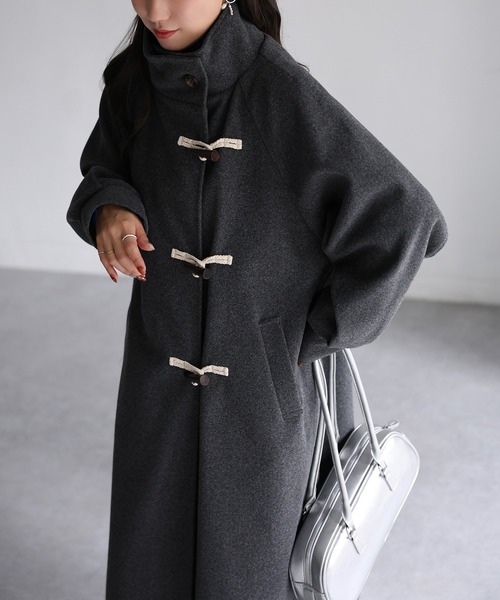 「Riberry」 ダッフルコート MEDIUM グレー レディース_画像2