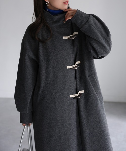 「Riberry」 ダッフルコート MEDIUM グレー レディース_画像3