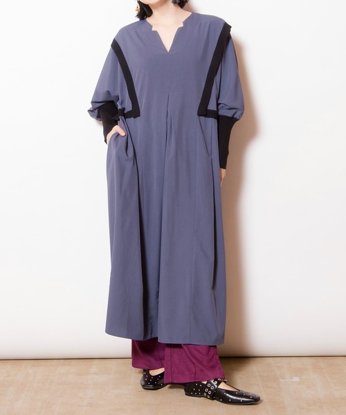 「OSMOSIS」 長袖ワンピース ONE SIZE ブラック レディース_画像6