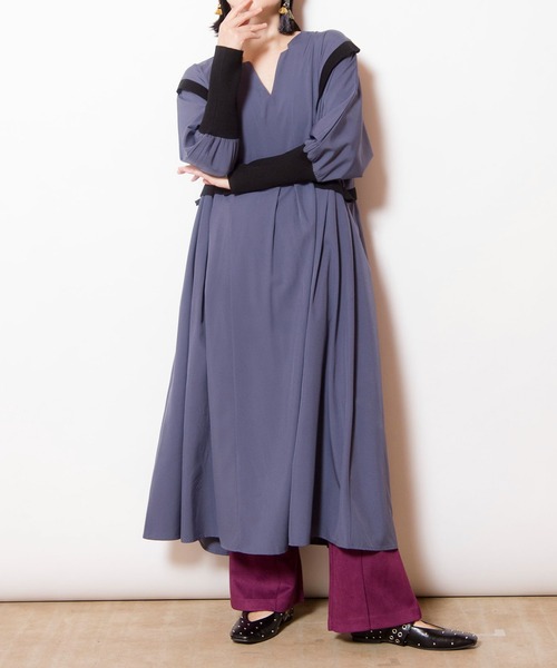 「OSMOSIS」 長袖ワンピース ONE SIZE ブラック レディース_画像8