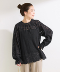 ブラウス シャツ 手洗い可 / レースチュニッ...の詳細画像4