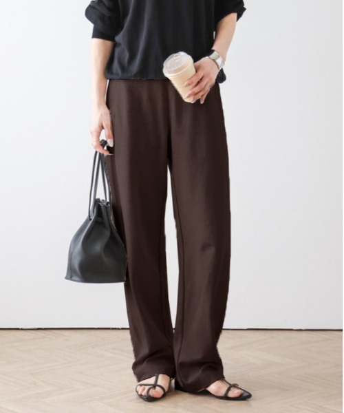 「La-gemme」 イージーパンツ L ブラウン レディース_画像9