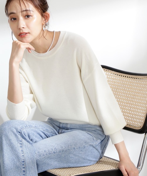 「N.(N. Natural Beauty Basic)」 長袖ニット MEDIUM イエロー レディース_画像8