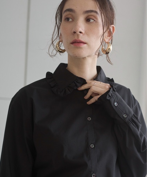 ANGIE ブラウス シャツ フリルカラーブラウス レディース : ZOZOTOWN