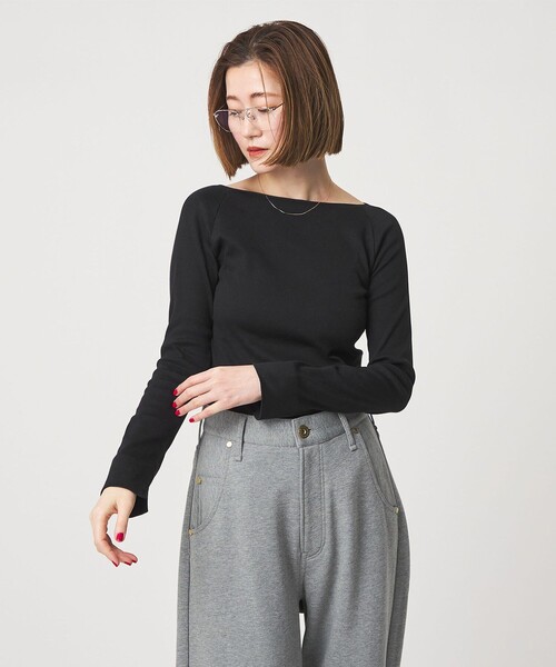 新品タグ付き　conte ボートネックラグランスリーブカットソー conte tシャツ 「conte」ボートネック ラグランスリーブカットソー