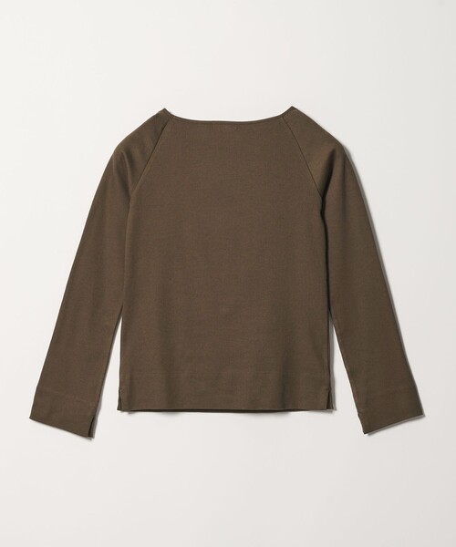 試着のみタグ付き　conte ボートネック ラグランスリーブカットソー　ブラウン conte tシャツ 「conte」ボートネック ラグランスリーブカットソー
