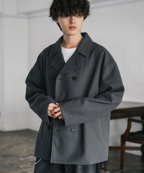 「Rocky Monroe」 ピーコート L グレイッシュベージュ メンズ_画像9
