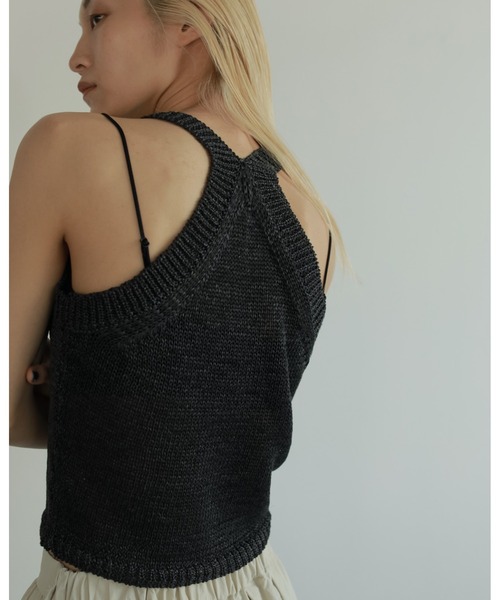 「anuke」 ノースリーブニット FREE チャコールグレー レディース_画像5