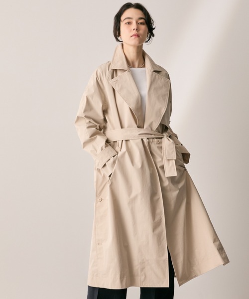 【美品】AIGLE フード付きトレンチコート・透湿防水 AIGLE（エーグル） トレンチコート コート 透湿防水 ロングトレンチ