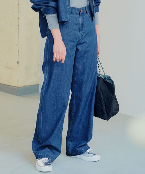 「23区」 デニムパンツ 40 ブルー レディース