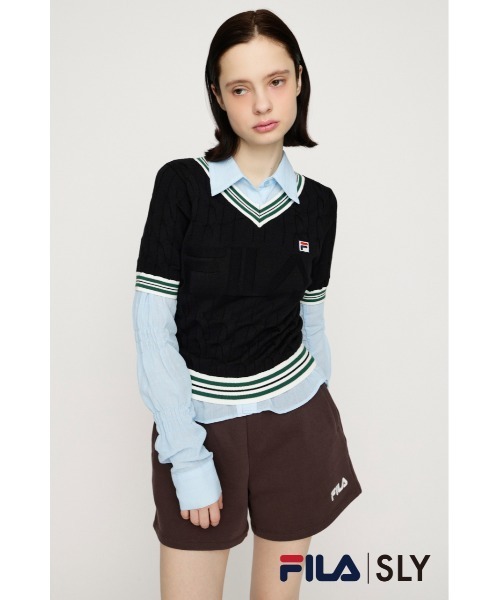 SLY（スライ） ニット セーター FILA x SLY CABLE KNIT TOPS フィラ