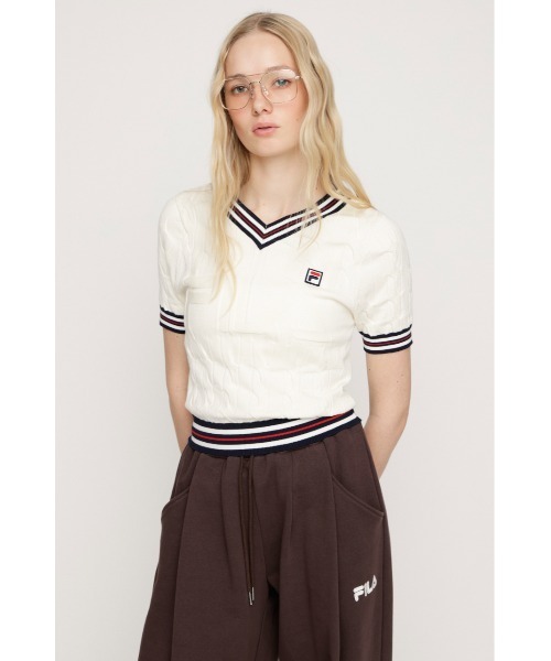 SLY（スライ） ニット セーター FILA x SLY CABLE KNIT TOPS フィラ