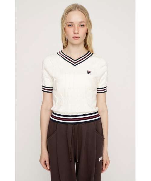 SLY（スライ） ニット セーター FILA x SLY CABLE KNIT TOPS フィラ