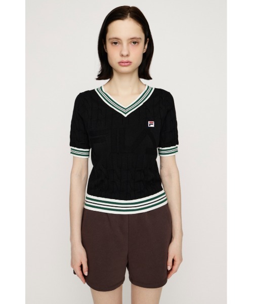 SLY（スライ） ニット セーター ケーブル FILA x SLY CABLE KNIT TOPS