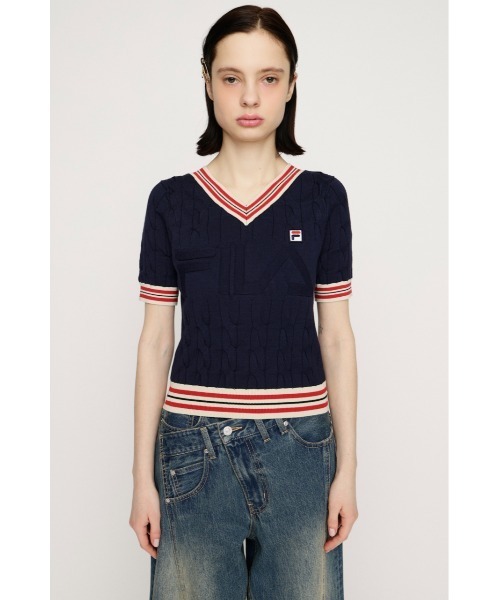 SLY（スライ） ニット セーター FILA x SLY CABLE KNIT TOPS フィラ