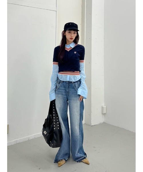 SLY（スライ） ニット セーター FILA x SLY CABLE KNIT TOPS フィラ