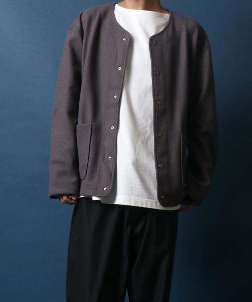 「ANPAS」 「ABITIO」カーディガン L チャコールグレー メンズ_画像4