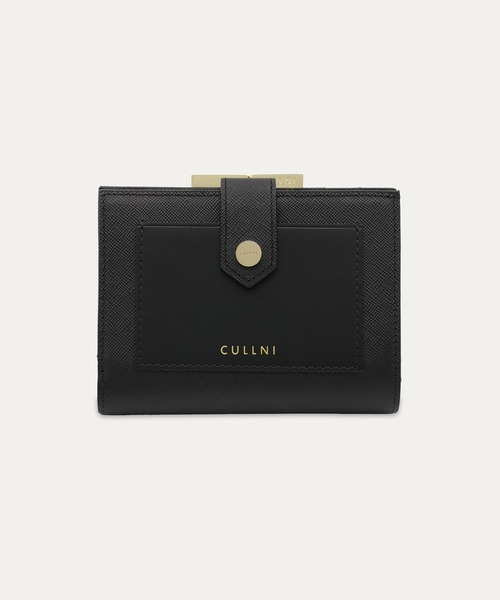 二つ折り財布 財布 Leather Combination Pocket Clasp Wallet メンズ レディースの画像