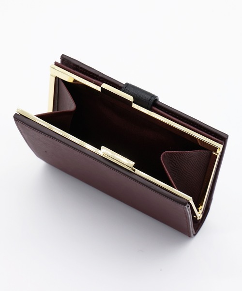 二つ折り財布 財布 Leather Combination Pocket Clasp Wallet メンズ レディースの画像