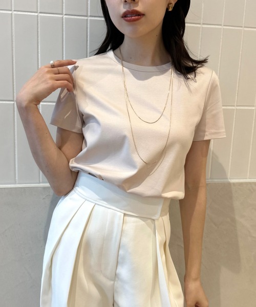 「anuans」 半袖Tシャツ SMALL ホワイト レディース_画像4