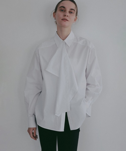 MANOF BALLOON SLEEVE BLOUSE ホワイト ブラウス シャツ TIE OVER 