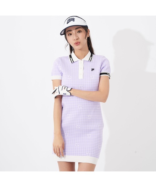 「FILA GOLF」 ニットワンピース L ブラック レディース_画像3