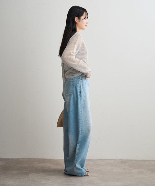 サマーニット ニット セーター ISY Linen mixラメ スカシニット レディースの画像