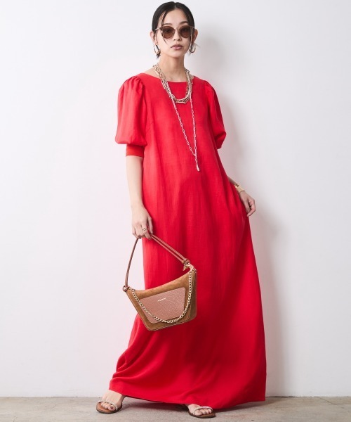 CHIC STYLE（シックスタイル） ワンピース 夏 レーヨン麻パフスリーブ