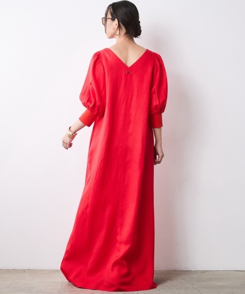 CHIC STYLE（シックスタイル） ワンピース レーヨン麻パフスリーブ