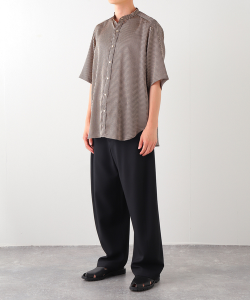 美品　EDIFICE T/M BAGGY CRAZY SOLID パターンシャツ EDIFICE（エディフィス） シャツ 半袖 パターンクリスプ ショート