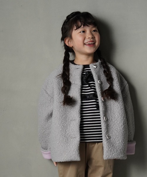 「MAKE YOUR DAY」 「KIDS」ノーカラージャケット 130 ブラック キッズ_画像4