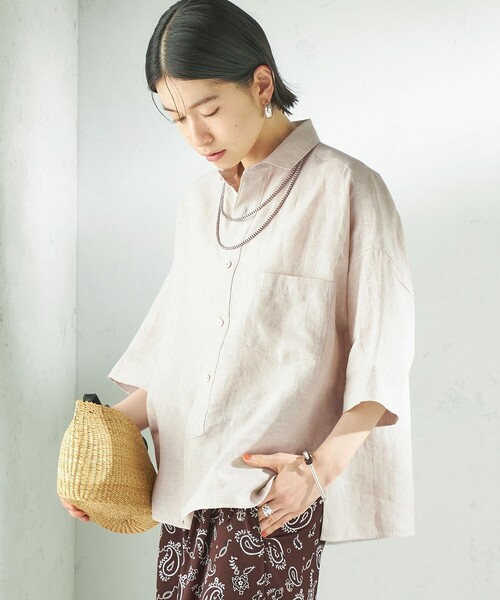 TICCA（ティッカ） ブラウス シャツ 半袖 TICCA:「手洗い可能」リネン