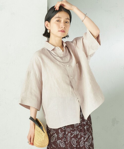 TICCA（ティッカ） リネンシャツ ブラウス シャツ 半袖 TICCA:「手洗い
