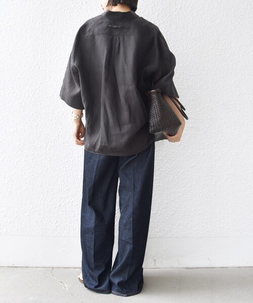 TICCA（ティッカ） リネンシャツ ブラウス シャツ 半袖 TICCA:「手洗い