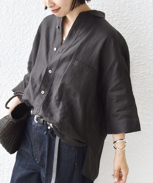 TICCA（ティッカ） リネンシャツ ブラウス シャツ 半袖 TICCA:「手洗い