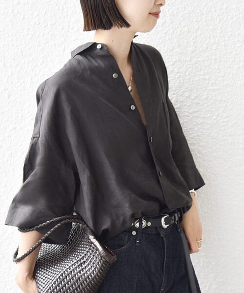 TICCA（ティッカ） リネンシャツ ブラウス シャツ 半袖 TICCA:「手洗い