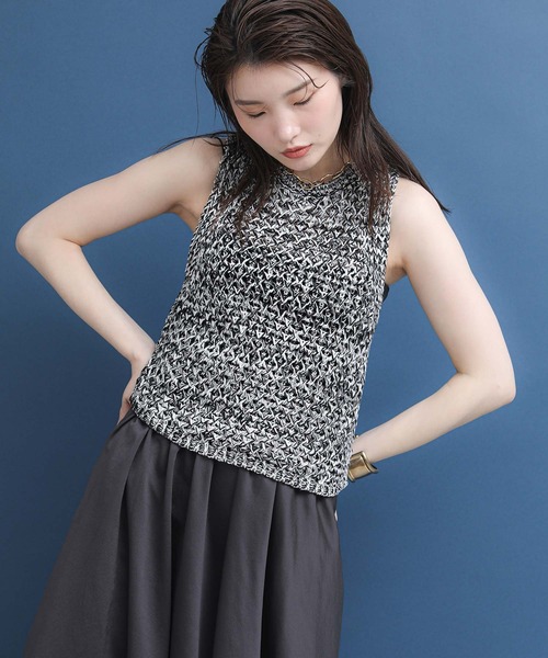 The rejoice ベスト ジレ ミックスメッシュベスト レディース