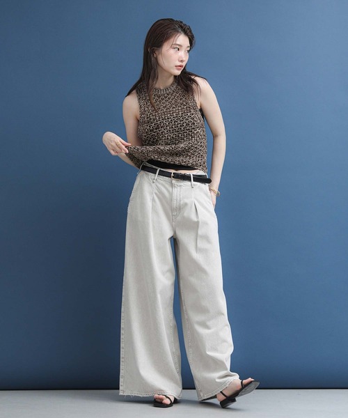 The rejoice ベスト ジレ ミックスメッシュベスト レディース