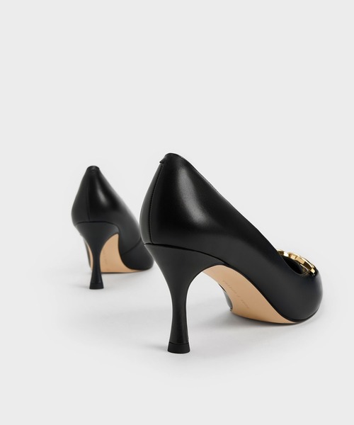 「CHARLES & KEITH」 パンプス 25.5cm ブラック レディース_画像3