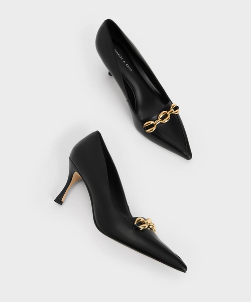 「CHARLES & KEITH」 パンプス 25.5cm ブラック レディース_画像5