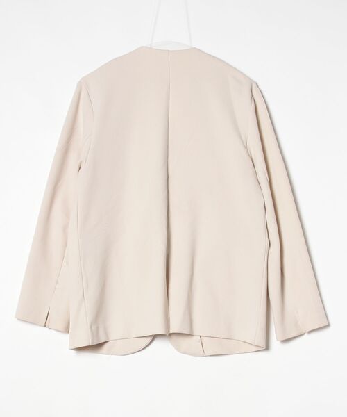 「andme」 「alma design」ノーカラージャケット M アイボリー レディース_画像2