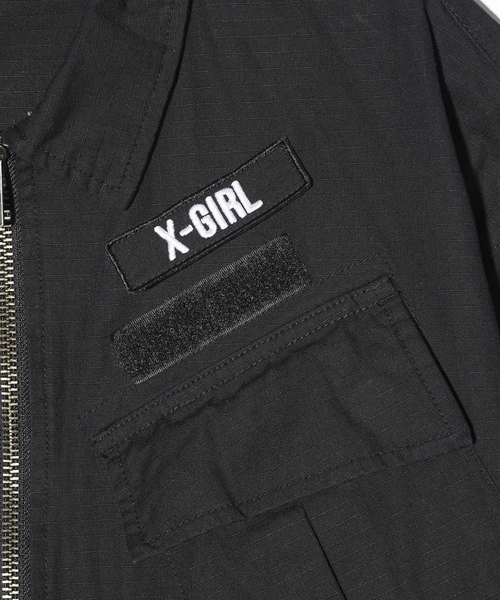 「X-girl」 ミリタリージャケット S オリーブ レディース_画像8