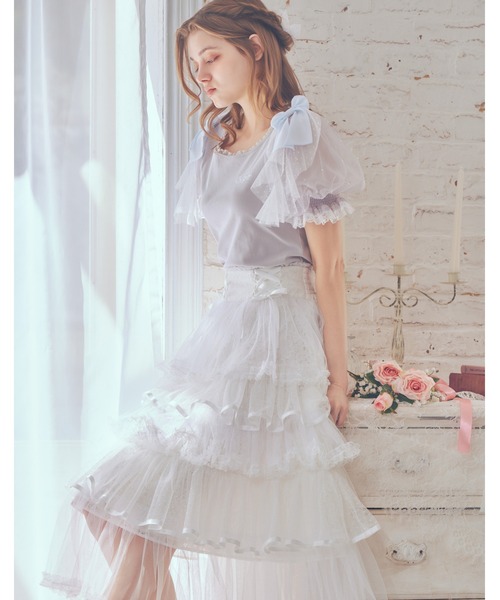 mellfy memory（メルフィーメモリー） tシャツ Melty ribbon puff tops