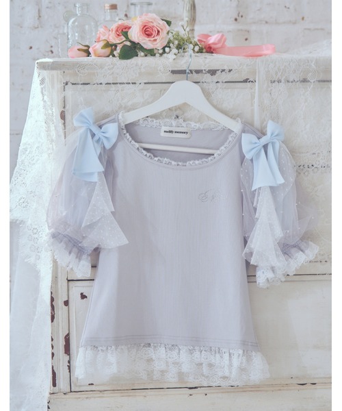 mellfy memory（メルフィーメモリー） tシャツ Melty ribbon puff tops