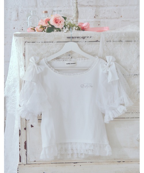 mellfy memory（メルフィーメモリー） tシャツ Melty ribbon puff tops